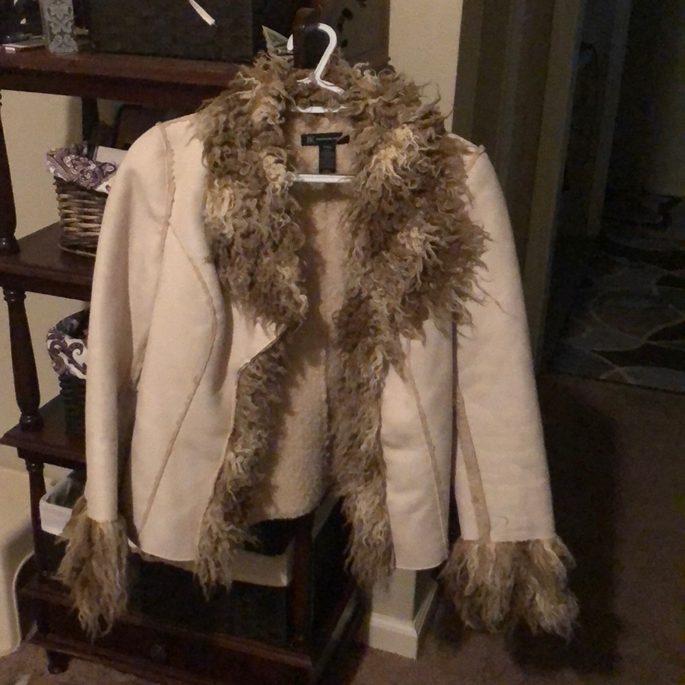 White fluffy jacket